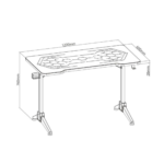 Biurko gamingowe NanoRS RS163 + podświetlenie LED - Black/Red - obrazek 7