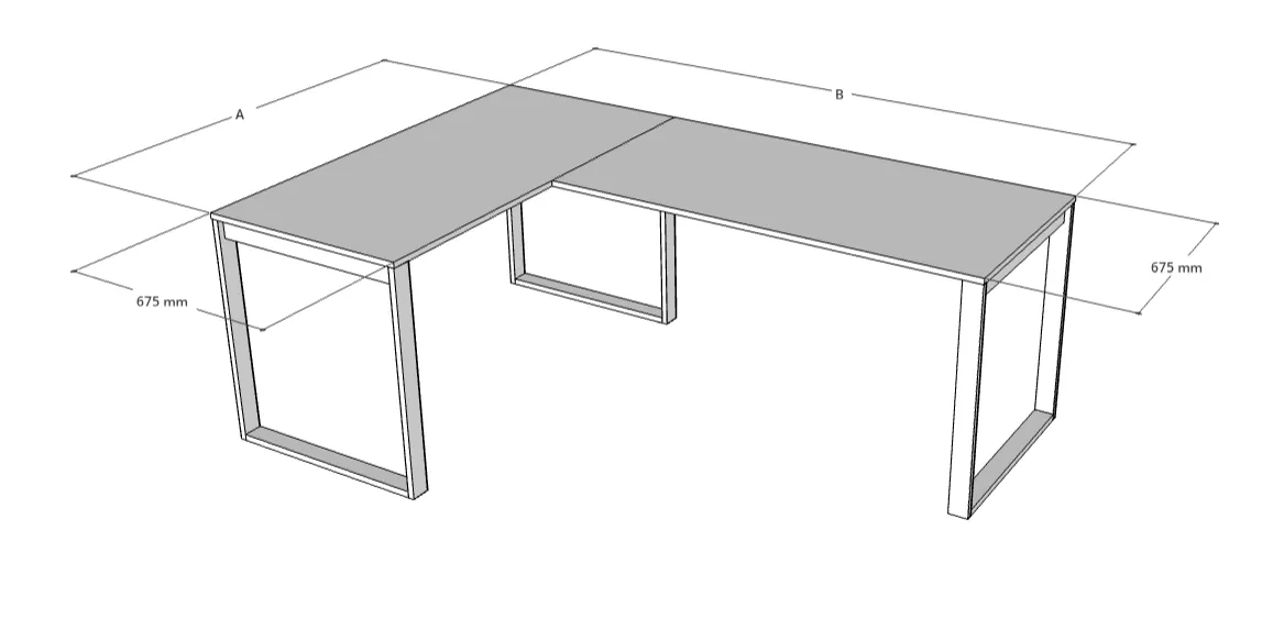Biurko narożne LOFT - wymiary