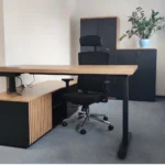 Nowoczesne biurko gabinetowe HERO DESK PLUS z Komodą Premium Dąb Lancelot - obrazek 6