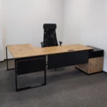 Biurko loftowe narożne dąb lancelot + kontenerek z szufladami - obrazek 15