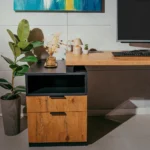 Biurko loftowe dąb lancelot + kontenerek z szufladami - obrazek 14