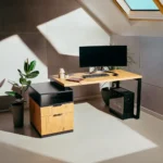 Biurko loftowe dąb lancelot + kontenerek z szufladami - obrazek 15