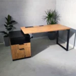 Biurko loftowe dąb lancelot + kontenerek z szufladami - obrazek 16