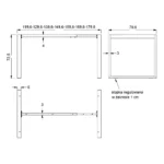 Stelaż do biurka LOFT 131A/80 cm z rozsuwaną belką 120-180 cm - aluminiowy - obrazek 7