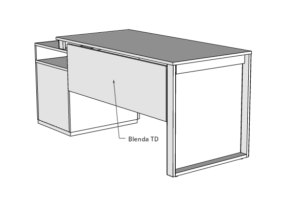Biurko loftowe + kontenerek z szufladami - wymiary