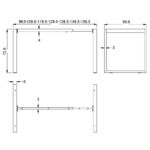 Stelaż do biurka LOFT 131A/60 cm z rozsuwaną belką 100-160 cm - aluminiowy - obrazek 7