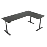 Biurko narożne dla programisty regulowane elektrycznie - czarne