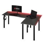 Biurko gamingowe narożne - czarne