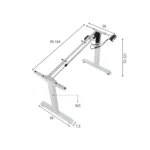 Biurko gamingowe regulowane elektrycznie Pro Player White + taśma LED - obrazek 8