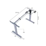 Biurko gamingowe regulowane elektrycznie Pro Player Grey + taśma LED - obrazek 7