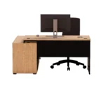 Biurko gabinetowe narożne dąb olejowany z Komodą Zenit - obrazek 3