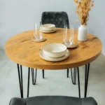 Stół kuchenny okrągły Haripin 900 mm - dąb lancelot - obrazek 4