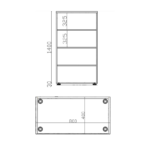 Regał biurowy LOFT VELO 4OH Dąb Lancelot - obrazek 6
