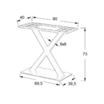 Stół kuchenny X-Leg 1200 x 600 mm - dąb lancelot - obrazek 3