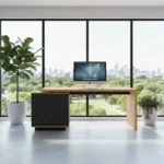 Biurko EIRA dąb lancelot z kontenerkiem - obrazek 8