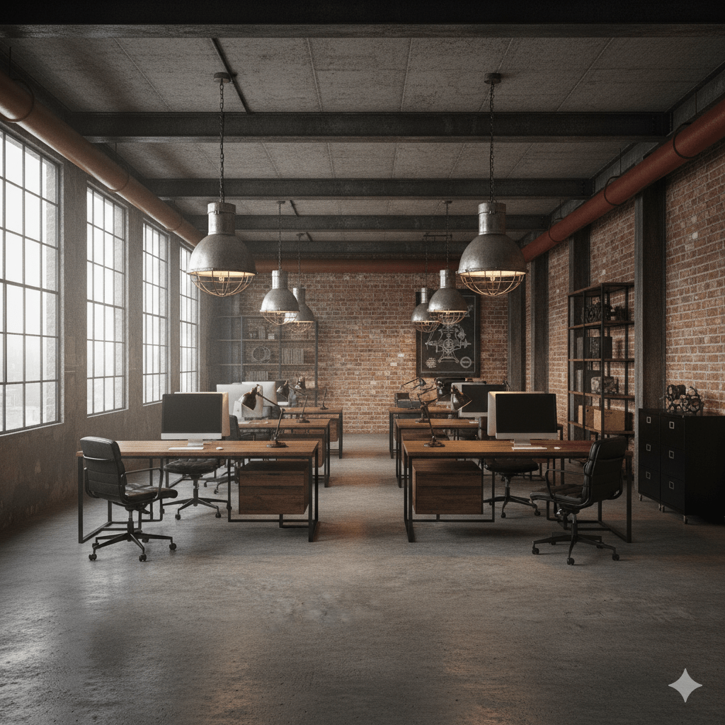 Styl industrialny w biurze - zdjęcie poglądowe