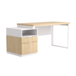 Biurko loftowe dąb olejowany + kontenerek z szufladami