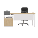 Biurko loftowe dąb olejowany + kontenerek z szufladami - obrazek 12