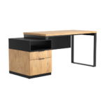 Biurko loftowe dąb lancelot + kontenerek z szufladami