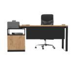 Biurko loftowe dąb lancelot + kontenerek z szufladami - obrazek 11