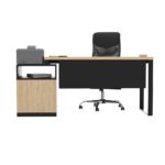 Biurko loftowe dąb olejowany + kontenerek z szufladami - obrazek 11