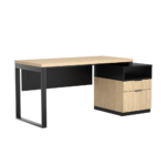 Biurko loftowe dąb olejowany + kontenerek z szufladami - obrazek 8