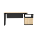 Biurko loftowe dąb olejowany + kontenerek z szufladami - obrazek 2