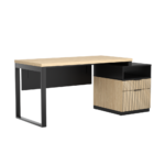 Biurko loftowe dąb olejowany + kontenerek z szufladami - obrazek 9