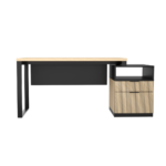 Biurko loftowe dąb olejowany + kontenerek z szufladami - obrazek 3