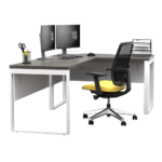 Biurko narożne czarne LOFT - obrazek 6