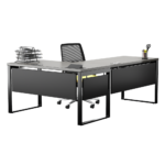 Biurko narożne czarne LOFT - obrazek 7