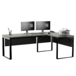 Biurko narożne czarne LOFT - obrazek 3