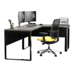 Biurko narożne czarne LOFT - obrazek 5