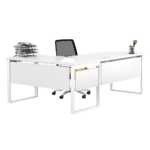 Biurko narożne białe LOFT - obrazek 6