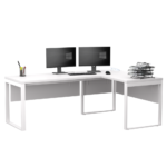 Biurko narożne białe LOFT - obrazek 3