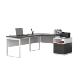 Biurko loftowe narożne czarne + kontenerek z szufladami - obrazek 3