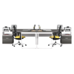 Biurko loftowe narożne czarne + kontenerek z szufladami - obrazek 12