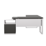 Biurko loftowe narożne czarne + kontenerek z szufladami - obrazek 9