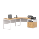 Biurko loftowe narożne dąb lancelot + kontenerek z szufladami - obrazek 4