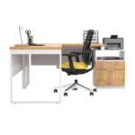 Biurko loftowe narożne dąb lancelot + kontenerek z szufladami - obrazek 6