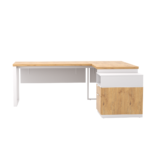 Biurko loftowe narożne dąb lancelot + kontenerek z szufladami - obrazek 8