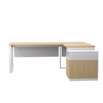 Biurko loftowe narożne dąb olejowany + kontenerek z szufladami - obrazek 8