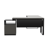 Biurko loftowe narożne czarne + kontenerek z szufladami - obrazek 8