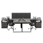 Biurko loftowe narożne czarne + kontenerek z szufladami - obrazek 11