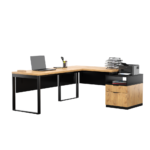 Biurko loftowe narożne dąb lancelot + kontenerek z szufladami - obrazek 2