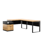 Biurko loftowe narożne dąb lancelot + kontenerek z szufladami