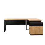 Biurko loftowe narożne dąb lancelot + kontenerek z szufladami - obrazek 7