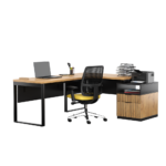 Biurko loftowe narożne dąb lancelot + kontenerek z szufladami - obrazek 3