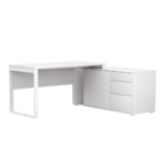 Biurko narożne białe LOFT z Komodą Zenit