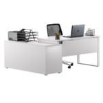 Biurko narożne białe LOFT z Komodą Zenit - obrazek 3